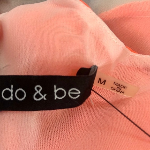 NWT Do & Be orange, black, and white tank with gold chains, adjustable straps M - Picture 5 of 7